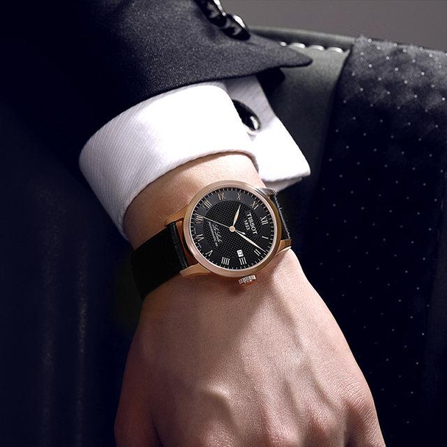 Tissot Le Locle Powermatic 80 Black Dial Black Leather Strap Watch For Men - T006.407.36.053.00 Buy Now By Tissot