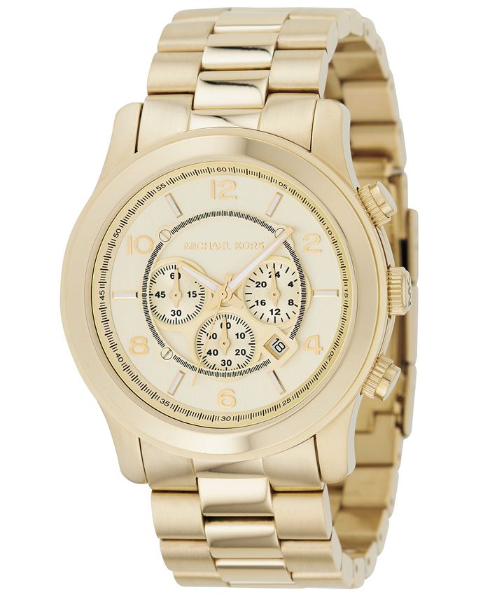 Michael Kors Runway Gold Dial Gold Steel Strap Watch for Men - MK8077 Buy Now By Michael Kors