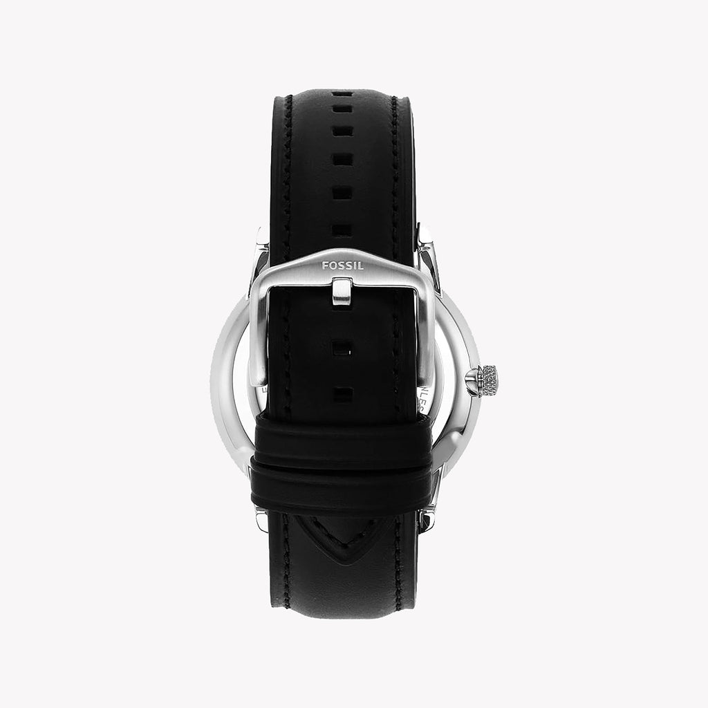 Fossil Neutra Minimalist Moonphase Black Dial Black Leather Strap Watch for Men - FS5904 Buy Now By Fossil