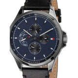 Tommy Hilfiger Shawn Multifunction Quartz Blue Dial Black Leather Strap Watch for Men - 1791616 Buy Now By Tommy Hilfiger