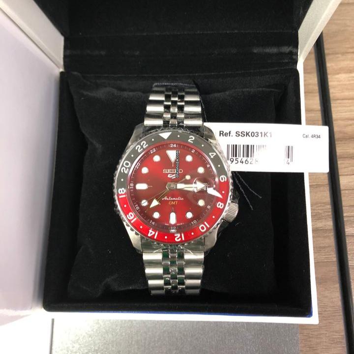 Seiko 5 Sports Thong Sia Limited Edition Red Dial Silver Steel Strap Watch For Men - SSK031K1 Buy Now By Seiko