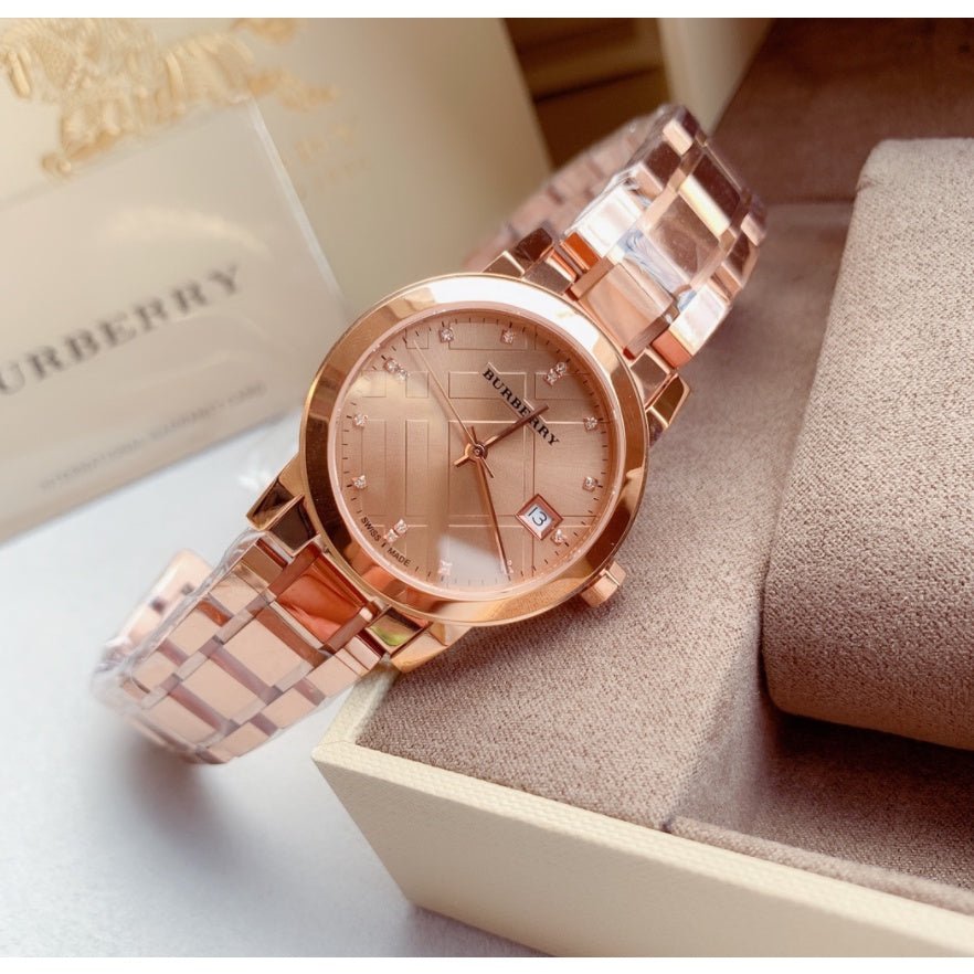 Burberry Heritage Rose Gold Dial Rose Gold Steel Strap Watch for Women - BU9215 Buy Now By Burberry