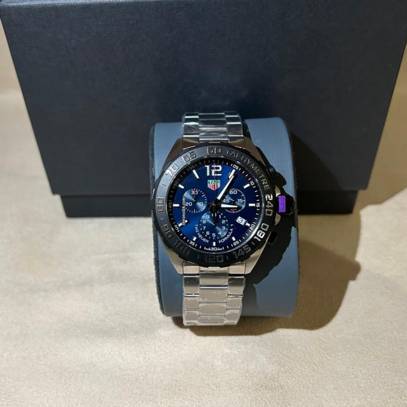 Tag Heuer Formula 1 Chronograph Blue Dial Silver Steel Strap Watch for Men - CAZ101AV.BA0842