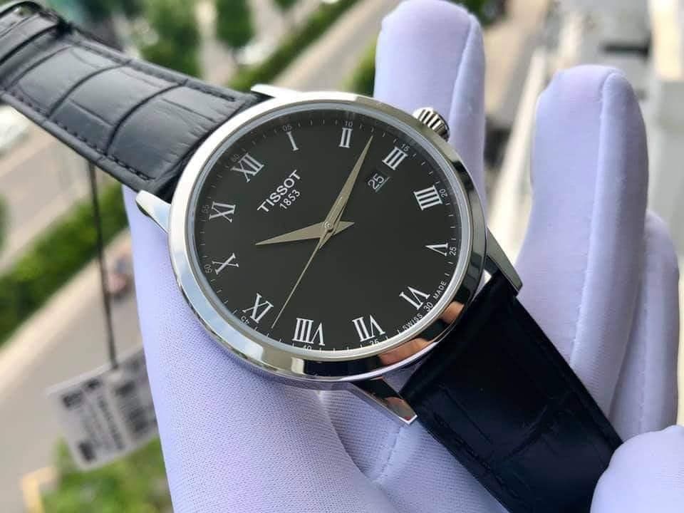 Tissot T Classic Dream Black Dial Black Leather Strap Watch for Men - T122.410.16.053.00 Buy Now By Tissot