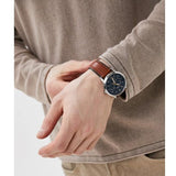 Fossil Neutra Minimalist Moonphase Blue Dial Brown Leather Strap Watch for Men - FS5903 Buy Now By Fossil