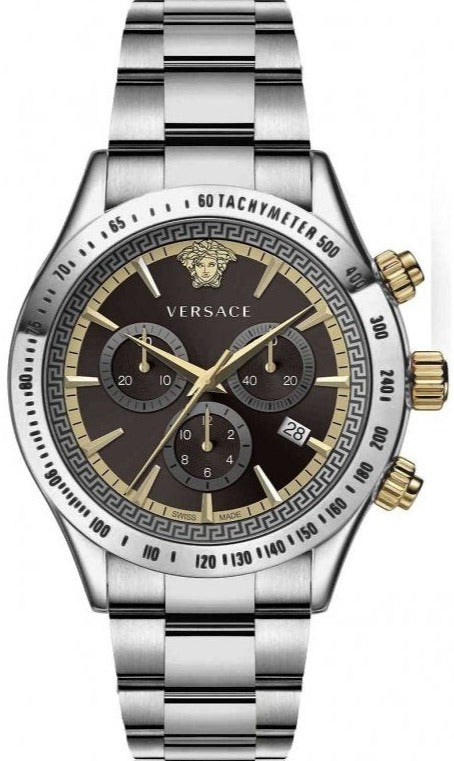 Versace Classic Chronograph Quartz Black Dial Silver Steel Strap Watch For Men - VEV700419 Buy Now By Versace