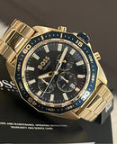 Hugo Boss Energy Chronograph Blue Dial Gold Steel Strap Watch For Men - 1513973 Buy Now By Hugo Boss