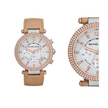 Michael Kors Parker Chronograph White Dial Tan Leather Strap Watch for Women - MK5633 Buy Now By Michael Kors