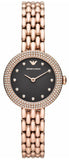 Emporio Armani Rosa Quartz Mother of Pearl Black Dial Rose Gold Steel Strap Watch For Women - AR11372 Buy Now By Emporio Armani