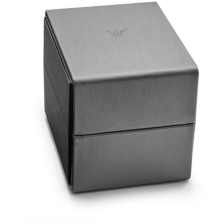 Emporio Armani Mia Three Hand Crystals Silver Dial Black Leather Strap Watch For Women - AR11631 Buy Now By Emporio Armani