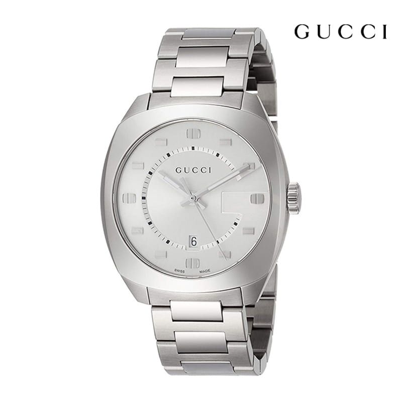 Gucci GG2570 Silver Dial Silver Steel Strap Watch For Men - YA142308 Buy Now By Gucci