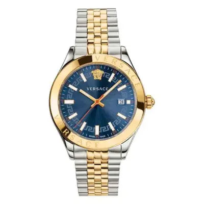 Versace Hellenyium Quartz Blue Dial Two Tone Steel Strap Watch For Men - VEVK00520 Buy Now By Versace