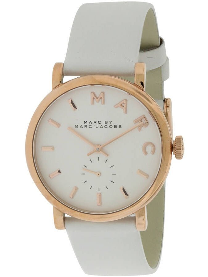 Marc Jacobs Baker White Dial White Leather Strap Watch for Women - MBM1283 Buy Now By Marc Jacobs