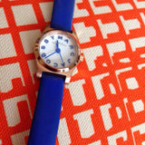 Marc Jacobs Henry White Dial Blue Leather Strap Watch for Women - MBM1238 Buy Now By Marc Jacobs