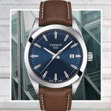 Tissot Gentleman Blue Dial Brown Leather Strap Watch For Men - T127.410.16.041.00 Buy Now By Tissot