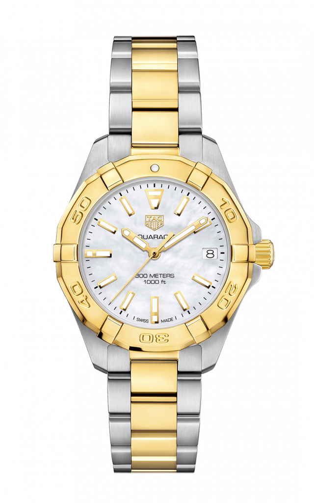 Tag Heuer Aquaracer Quartz Diamonds Mother of Pearl Dial Two Tone Steel Strap Watch for Women - WBD1423.BB0321 Buy Now By Tag Heuer