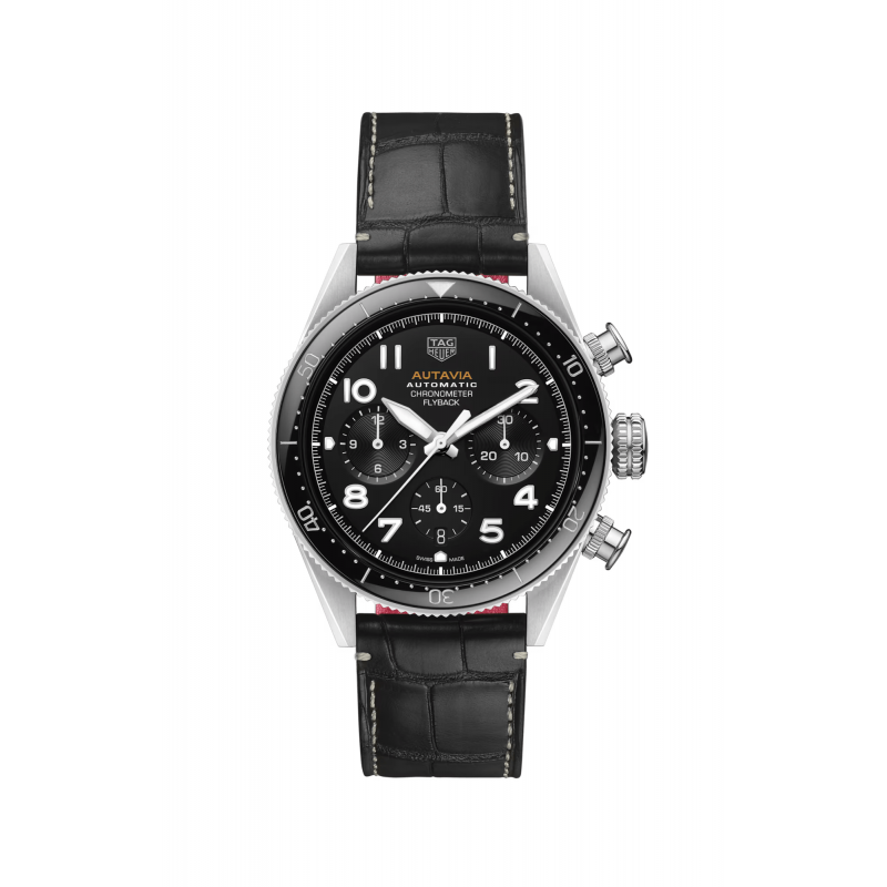 Tag Heuer Autavia Chronometer Flyback Automatic Chronograph Black Dial Black Leather Strap Watch for Men - CBE511A.FC8279 Buy Now By Tag Heuer