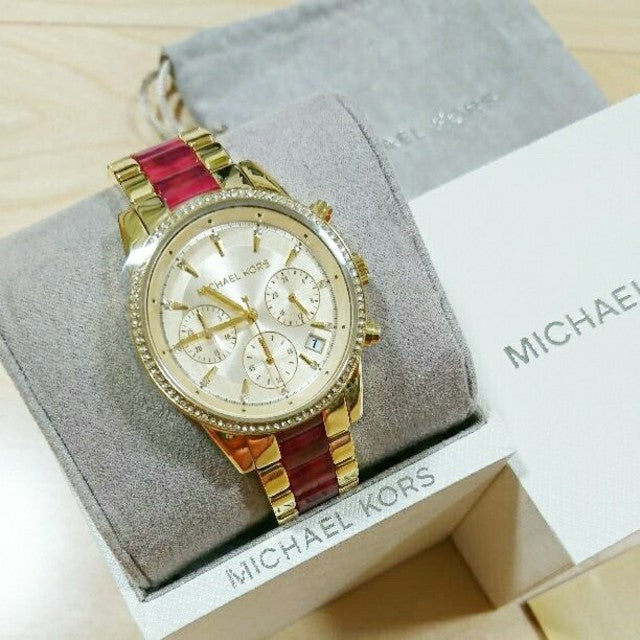 Michael Kors Ritz Chronograph Gold Dial Two Tone Steel Strap Watch For Women - MK6517 Buy Now By Michael Kors