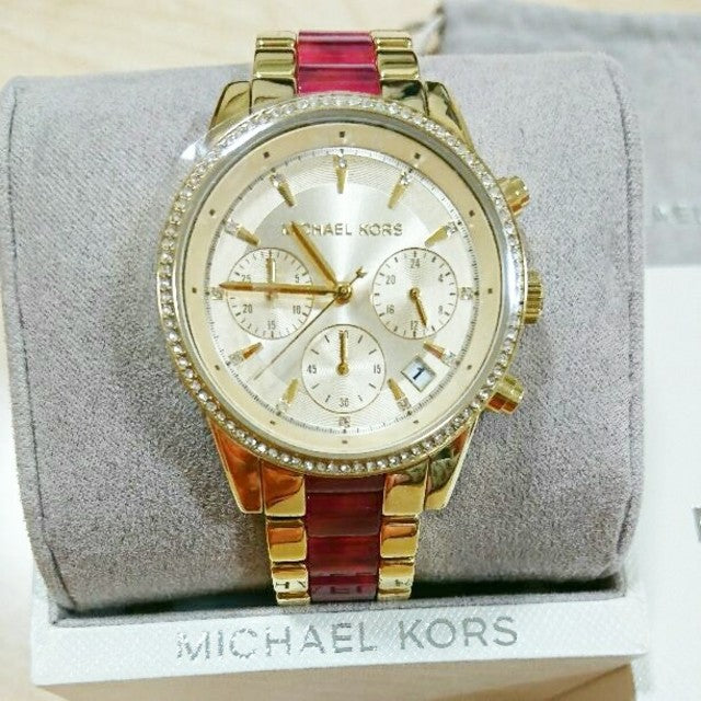 Michael Kors Ritz Chronograph Gold Dial Two Tone Steel Strap Watch For Women - MK6517 Buy Now By Michael Kors