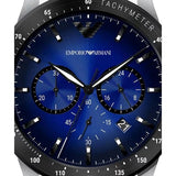 Emporio Armani Mario Chronograph Blue Dial Black Leather Strap Watch For Men - AR11522 Buy Now By Emporio Armani
