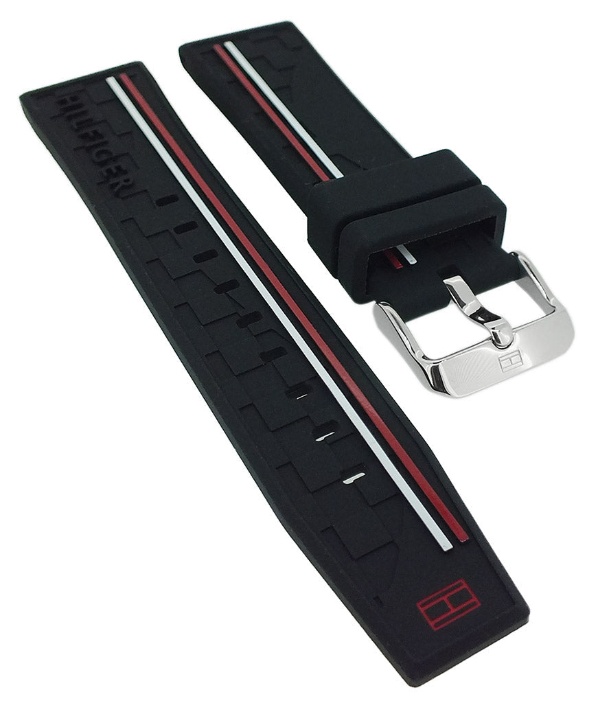 Tommy Hilfiger Decker Quartz Black Dial Black Rubber Strap Watch for Men - 1791473 Buy Now By Tommy Hilfiger