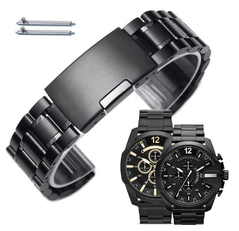 Diesel Mega Chief Chronograph Black Dial Black Steel Strap Watch For Men - DZ4283 Buy Now By Diesel
