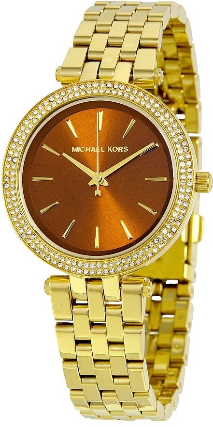 Michael Kors Darci Amber Dial Gold Steel Strap Watch for Women - MK3408 Buy Now By Michael Kors