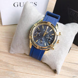 Guess Catalina Blue Gold Tone Blue Silicone Strap Watch For Women - W0562L2 Buy Now By Guess