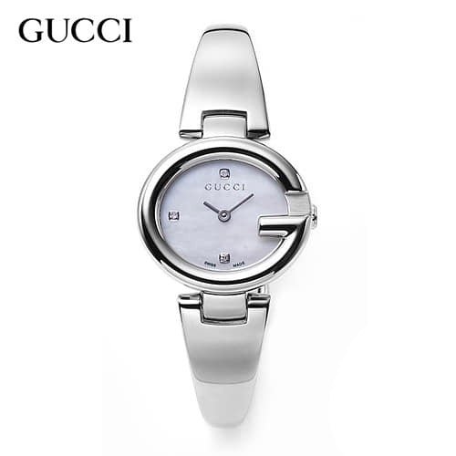Gucci Guccissima Diamonds Mother of Pearl Dial Silver Steel Strap Watch For Women - YA134504 Buy Now By Gucci