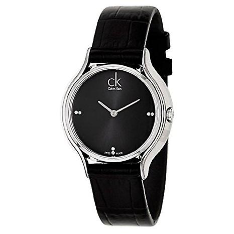 Calvin Klein Skirt Black Dial Black Leather Strap Watch for Women - K2U231CS Buy Now By Calvin Klein