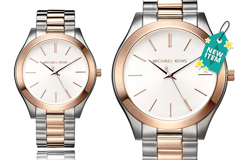 Michael Kors Slim Runway White Dial Two Tone Steel Strap Watch for Women - MK3204 Buy Now By Michael Kors