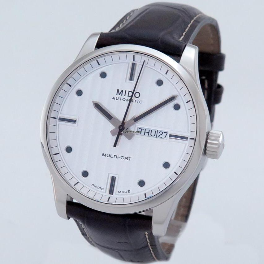 Mido Multifort Automatic Silver Dial Black Leather Strap Watch For Men - M005.430.16.031.80 Buy Now By Mido