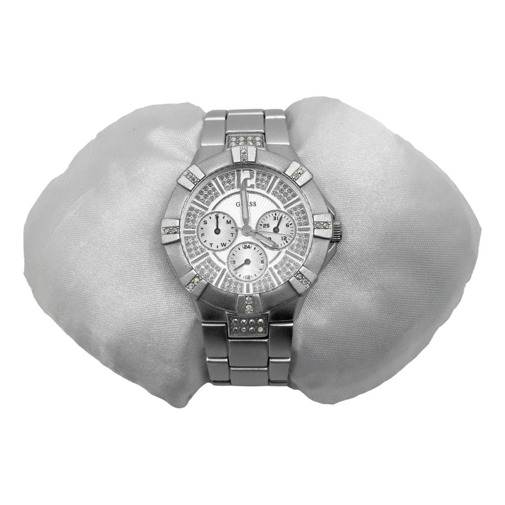 Guess Vista Diamonds Silver Dial Silver Steel Strap Watch for Women - W12080L1 Buy Now By Guess
