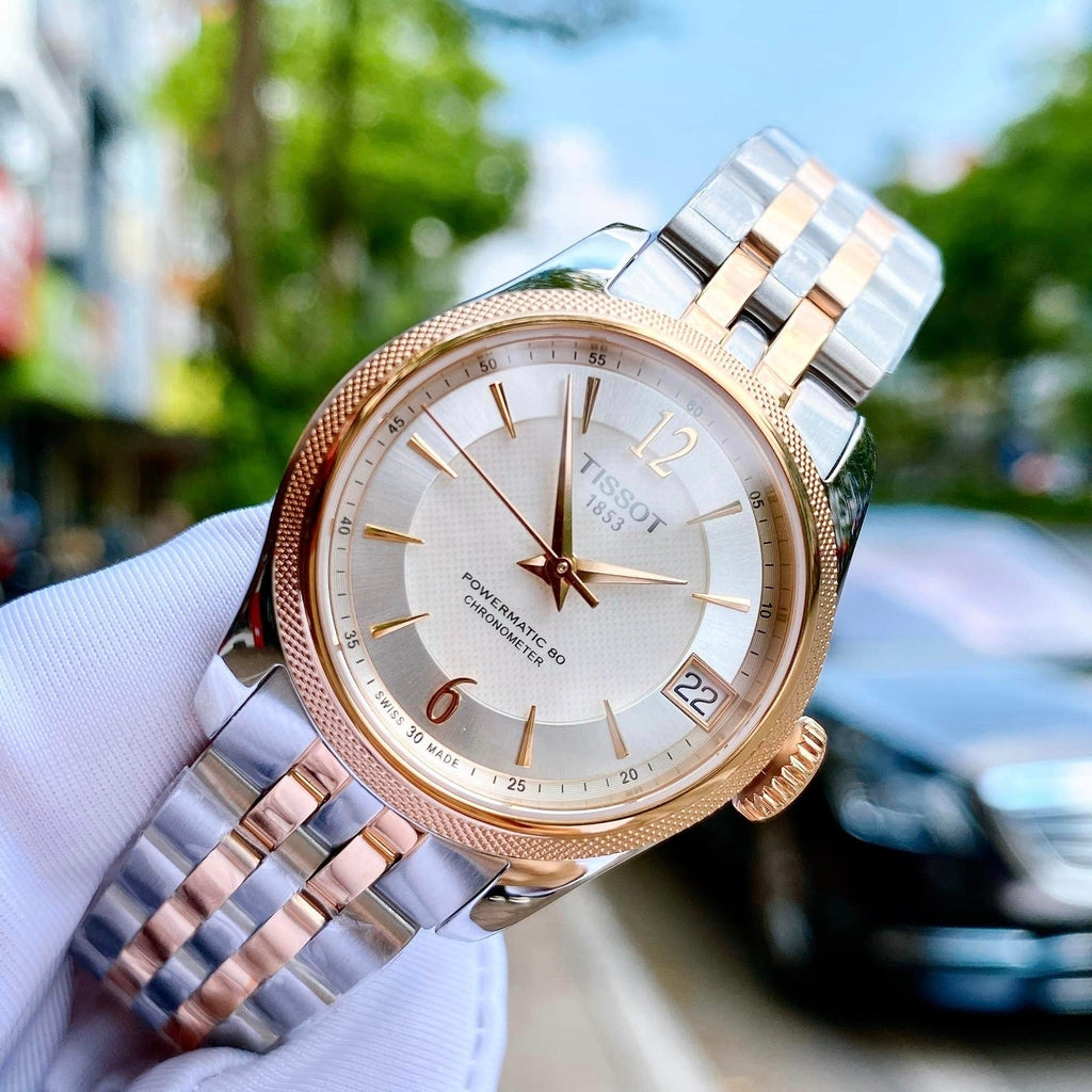 Tissot Ballade Powermatic 80 Cosc Mother of Pearl Dial Two Tone Steel Strap Watch For Women - T108.208.22.117.01 Buy Now By Tissot