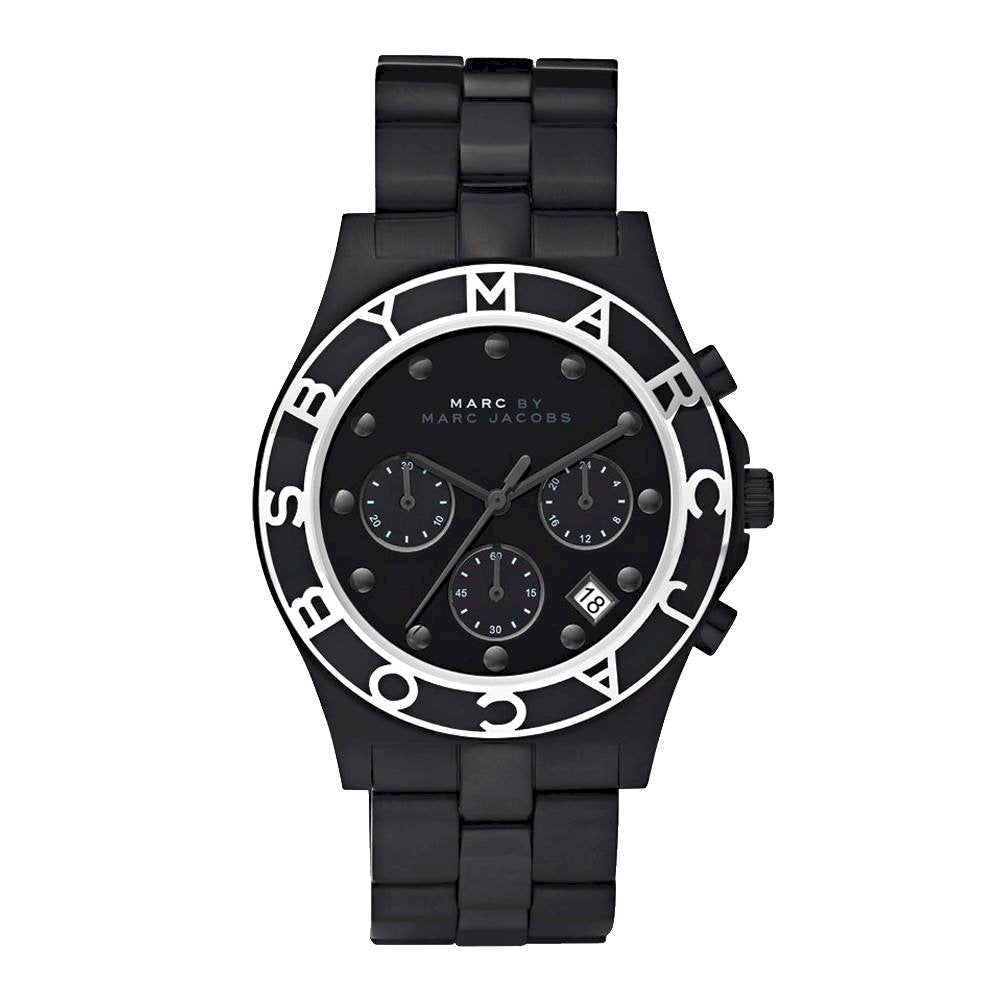 Marc Jacobs Blade Chronograph Black Dial Black Steel Strap Watch for Women - MBM3083 Buy Now By Marc Jacobs