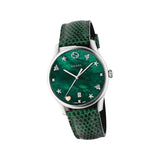Gucci G-Timeless Green Mother of Pearl Dial Green Leather Strap Watch For Women - YA126585 Buy Now By Gucci