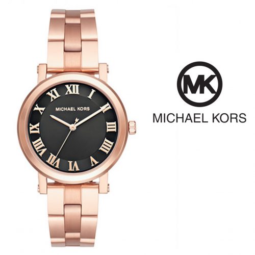 Michael Kors Noire Black Dial Rose Gold Steel Strap Watch for Women - MK3585 Buy Now By Michael Kors