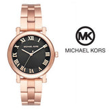 Michael Kors Noire Black Dial Rose Gold Steel Strap Watch for Women - MK3585 Buy Now By Michael Kors