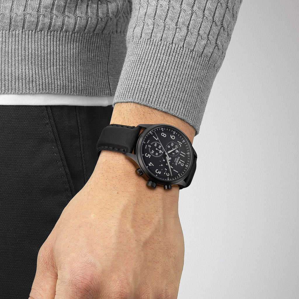 Tissot Chrono XL Vintage Black Dial Black Leather Strap Watch For Men - T116.617.36.052.00 Buy Now By Tissot
