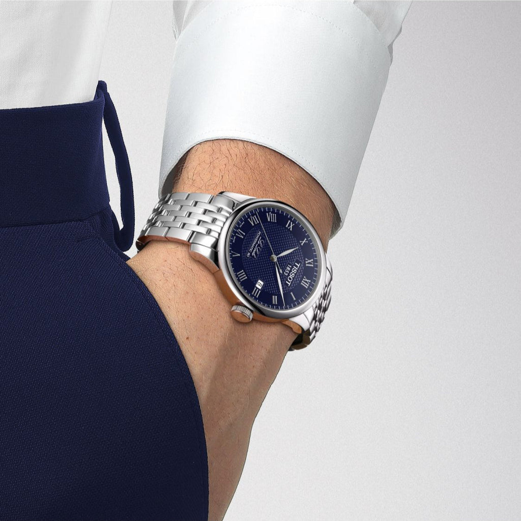 Tissot Le Locle Powermatic 80 Blue Dial Silver Steel Strap Watch For Men - T006.407.11.043.00 Buy Now By Tissot