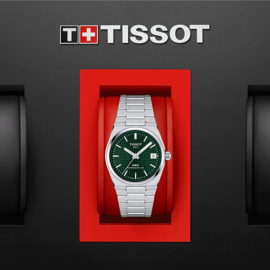 Tissot PRX Powermatic 80 Green Dial Silver Steel Strap Watch for Men - T137.207.11.091.00