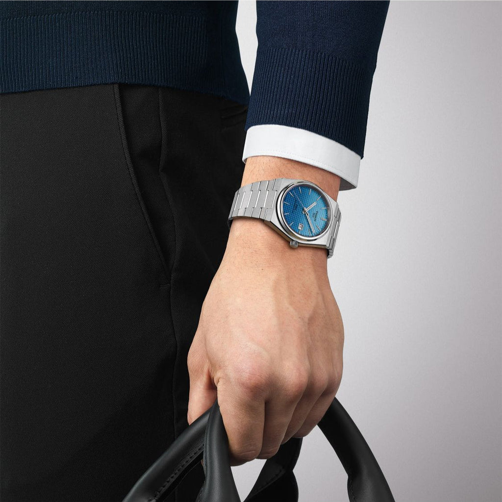 Tissot PRX Powermatic 80 Gradient Blue Dial Silver Steel Strap Watch for Men - T137.407.11.351.01