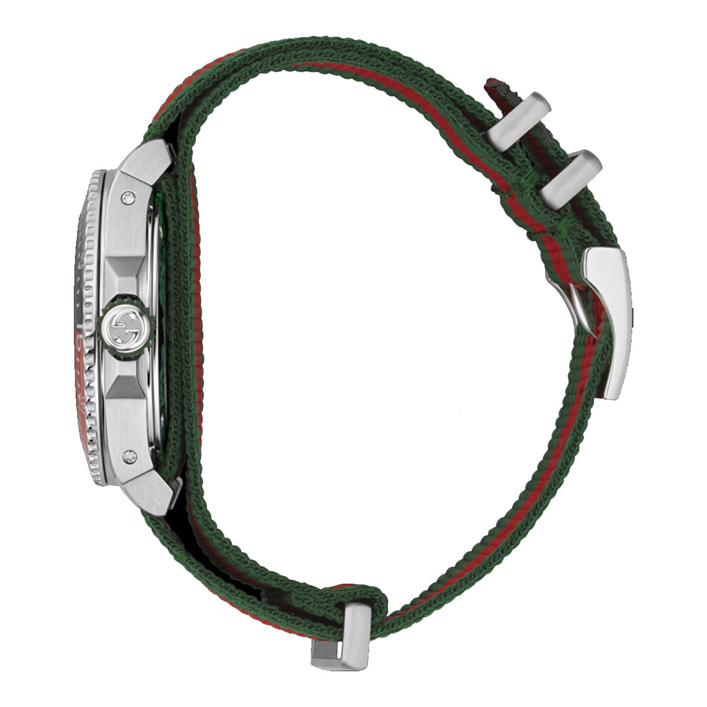 Gucci Dive Quartz Green Dial Two Tone NATO Strap Watch For Men - YA136339 Buy Now By Gucci