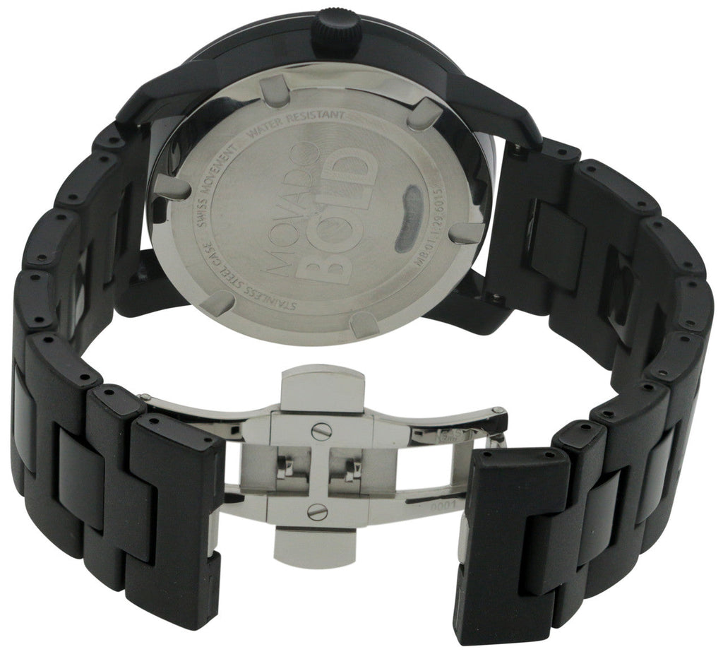 Movado Bold Black Dial Black Steel Strap Watch For Men - 3600047 Buy Now By Movado