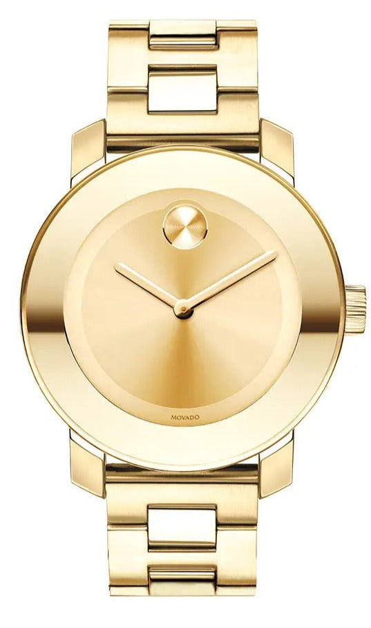 Movado Bold Yellow Gold Dial Yellow Gold Steel Strap Watch For Women - 3600085 Buy Now By Movado