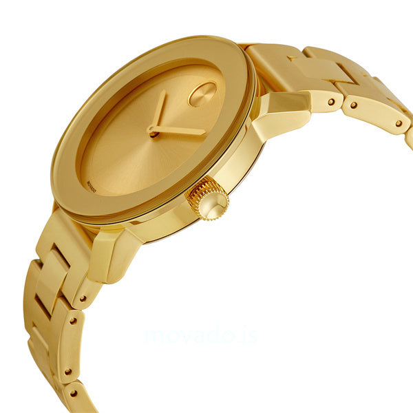 Movado Bold Yellow Gold Dial Yellow Gold Steel Strap Watch For Women - 3600085 Buy Now By Movado