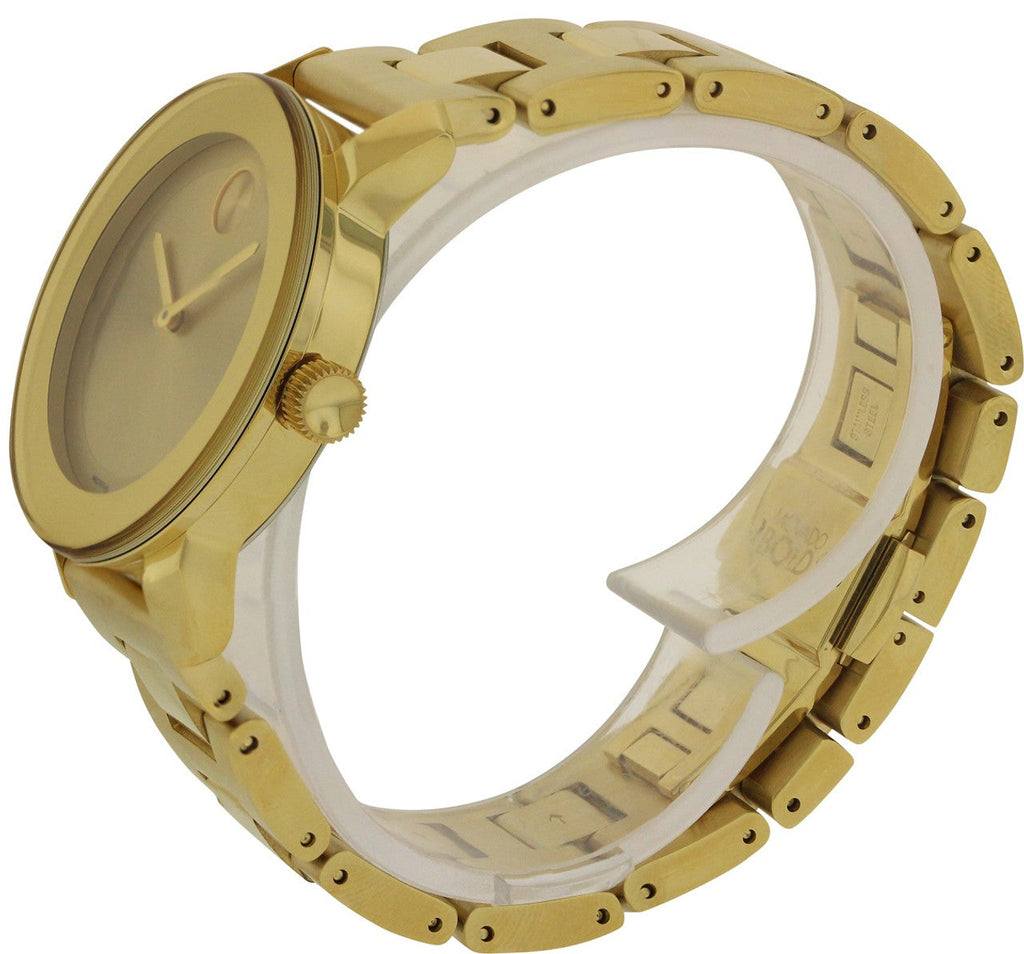Movado Bold Yellow Gold Dial Yellow Gold Steel Strap Watch For Women - 3600085 Buy Now By Movado