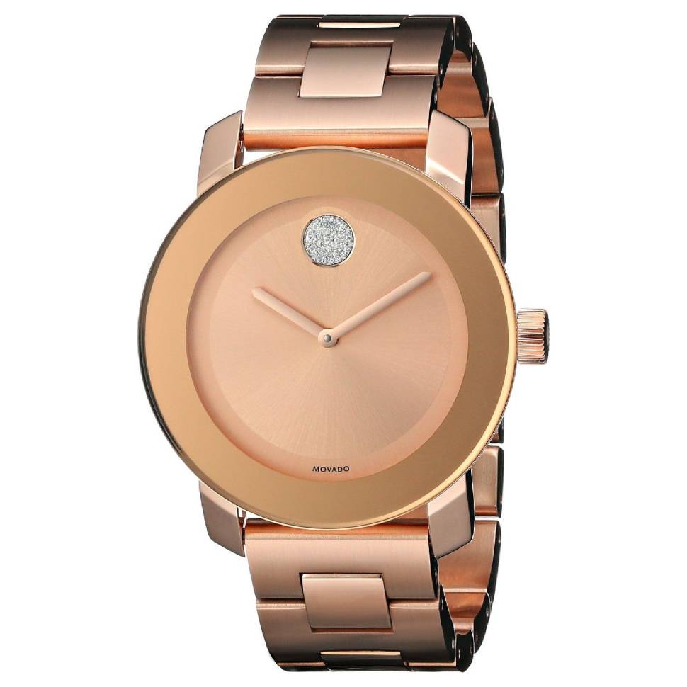 Movado Bold Rose Gold Dial Rose Gold Steel Strap Watch for Women - 3600086 Buy Now By Movado
