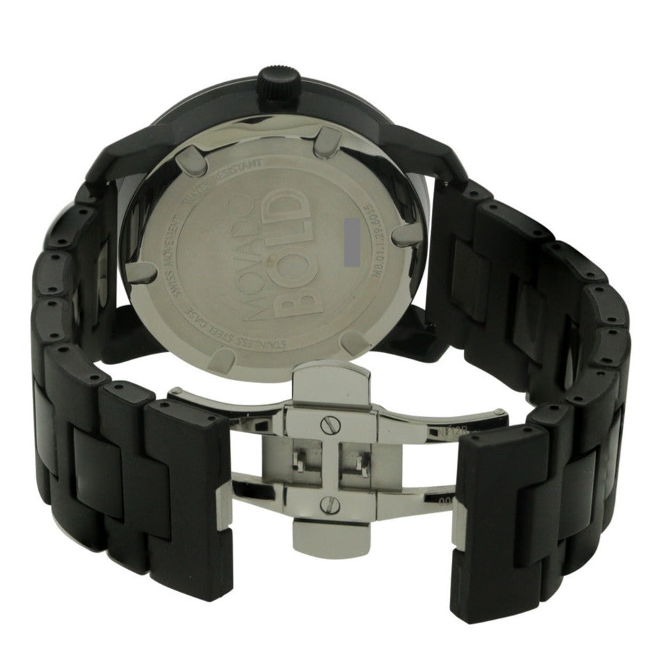 Movado Bold TR90 Black Dial Black Steel Strap Watch for Men - 3600099 Buy Now By Movado