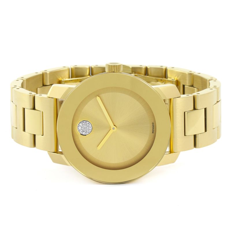 Movado Bold Gold Dial Yellow Gold Steel Strap Watch for Women - 3600104 Buy Now By Movado